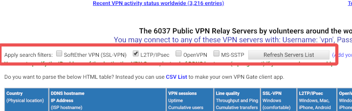 VPN settings VPN settings