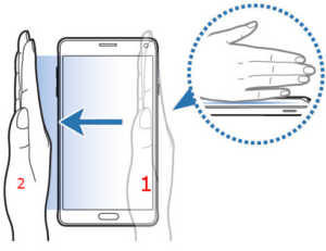 Capture or Screenshot of Samsung Galaxy s8 with your palm