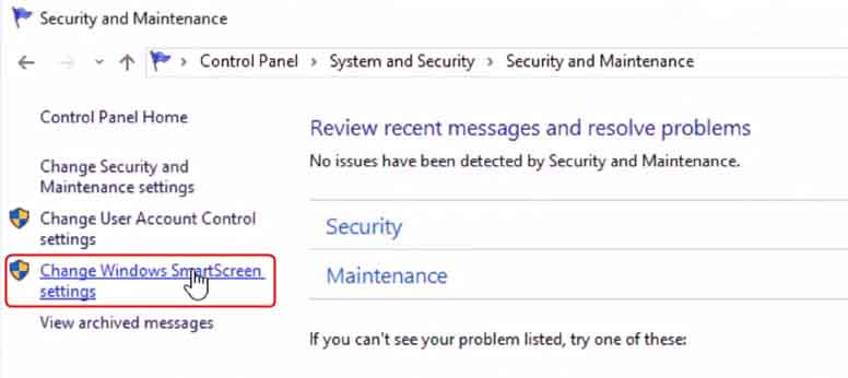 Disabling SmartScreen Filter in Windows 10