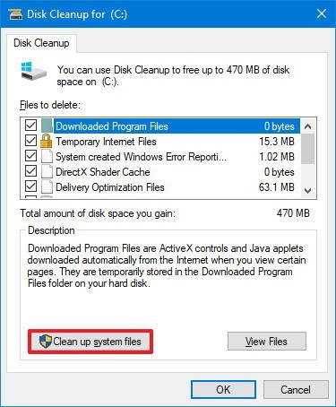 Clean up system files