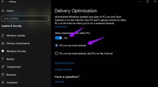 Download Updates locally (LAN) Download Updates locally (LAN)