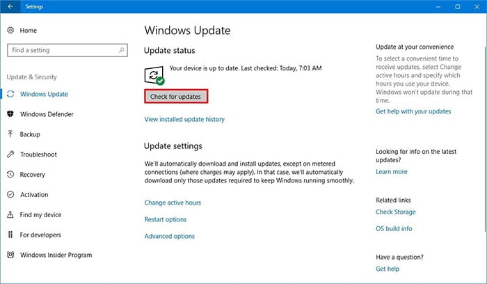 Install the latest updates