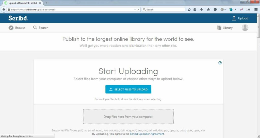 uploading the file uploading the file