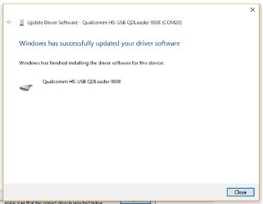 Driver successfully installed Driver successfully installed