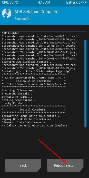 After the process is complete, select Reboot System to restart the phone After the process is complete, select Reboot System to restart the phone