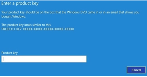 Enter the Product key Enter the Product key