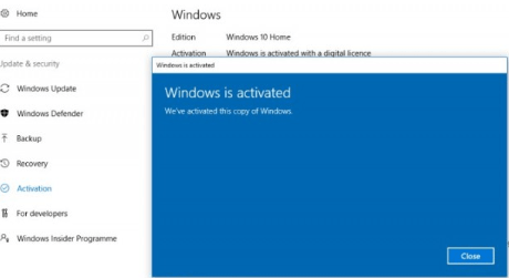 Activation Success Activation Success