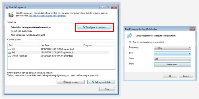 Scheduling Defrag in Windows 7 Scheduling Defrag in Windows 7