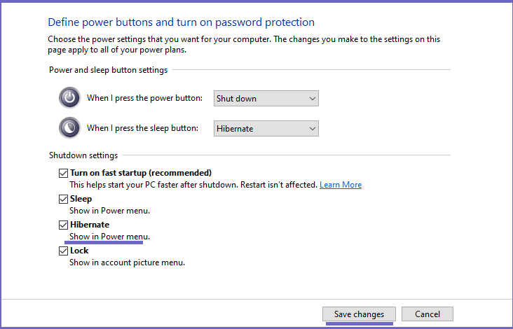 click the Save changes button click the Save changes button