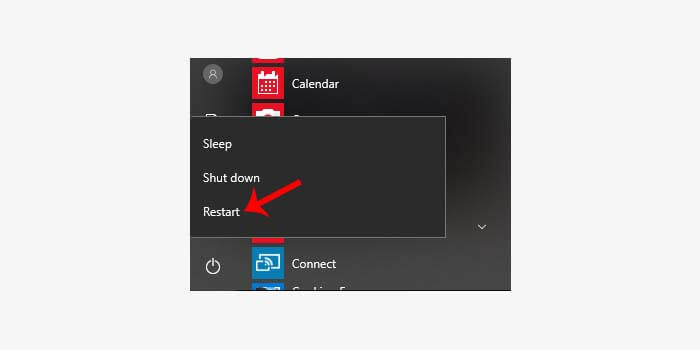 Restart the laptop Restart the laptop