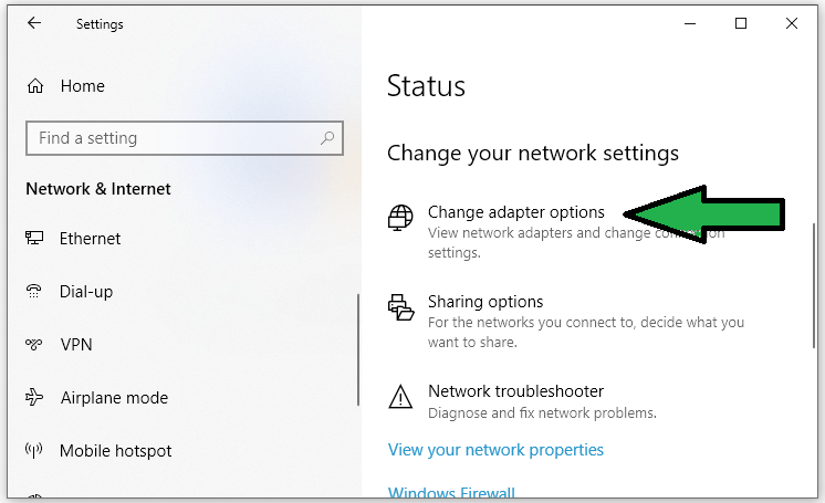 Change Adapter Options Change Adapter Options