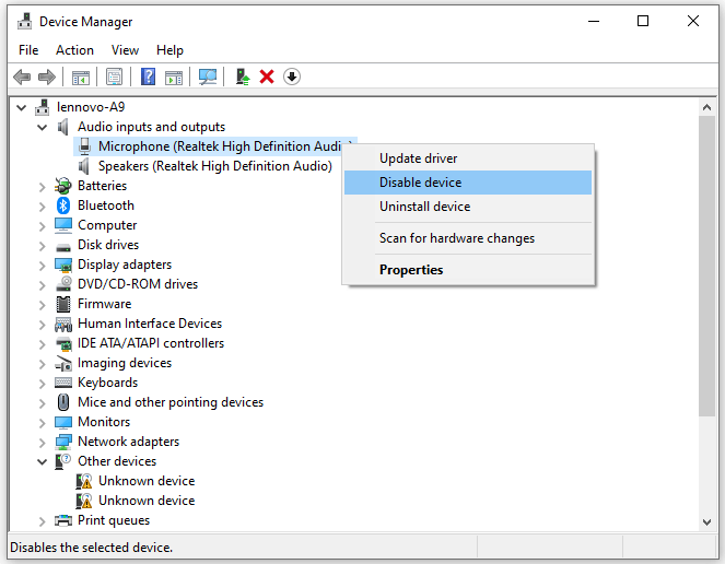 Disable Device Micrphone Windows Disable Device Micrphone Windows