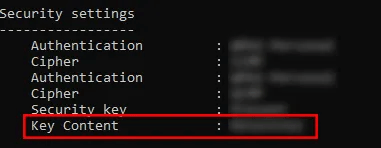 Key Content Wifi password name Key Content Wifi password name