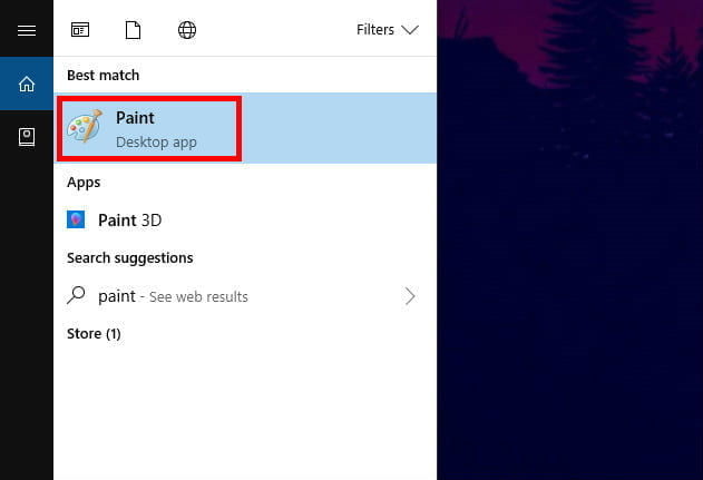 Open the Paint program Open the Paint program