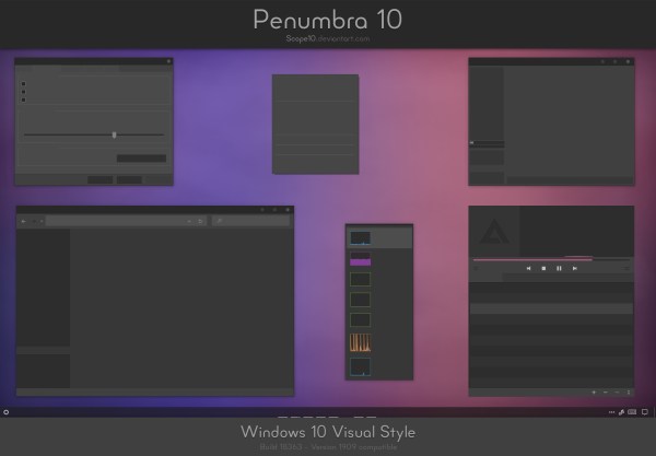 Penumbra 10 - Cool Black Theme for Windows 10 Penumbra 10 - Cool Black Theme for Windows 10