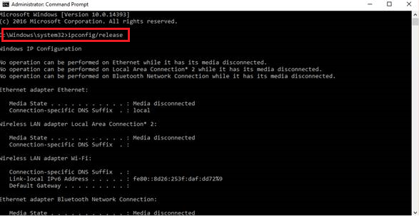 5: Reset TCP / IP Configuration Reset TCP IP Configuration