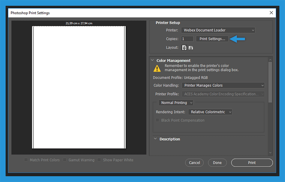 Layout configuration Setting Layout Photoshop