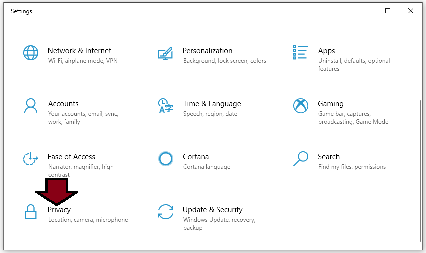 Settings-Privacy Settings-Privacy