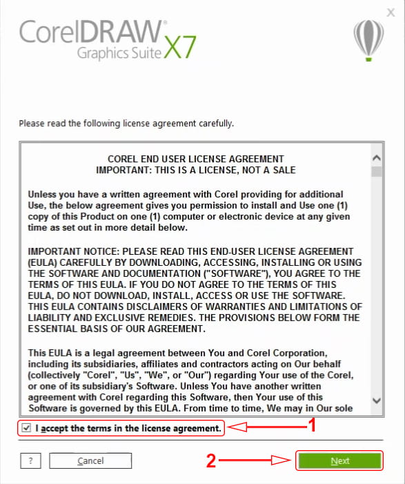 how to install corel draw x7 3