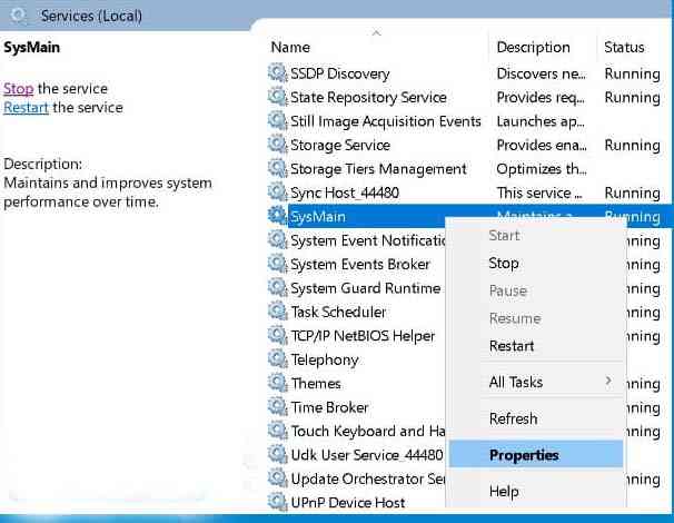 Disable Sysmain service Disable Sysmain service