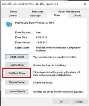 Downgrade the network driver Downgrade the network driver