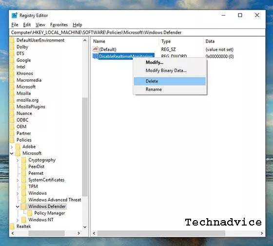 How to Turn Off Windows Defender in Windows 10 Regedit 7