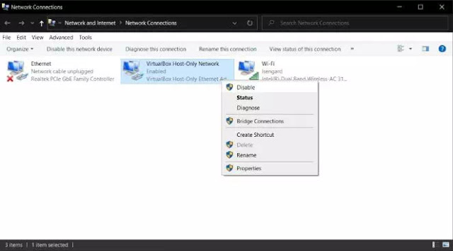 Uninstall disable virtual network adapters Uninstall disable virtual network adapters