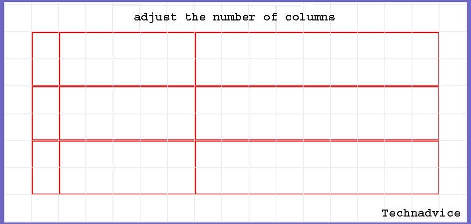 adjust the number of columns adjust the number of columns