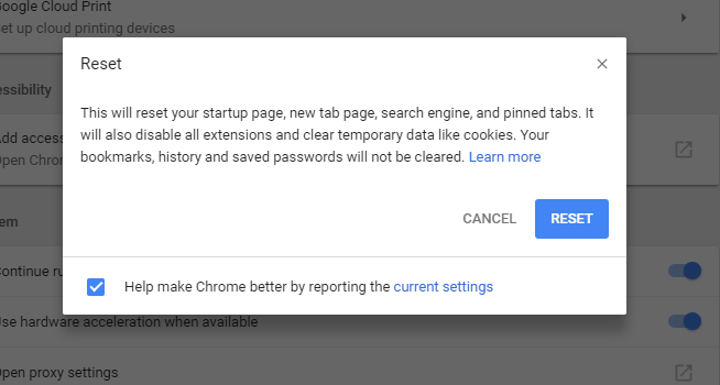 7 Ways to Fix YouTube Not Working With Chrome on PC 2025 13 Reset Chromium to Default