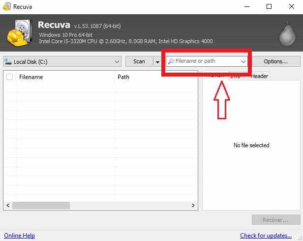 Type the name of the missing file, if possible Type the name of the missing file, if possible