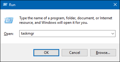 Run taskmgr from the Run Box or Start Menu Run taskmgr from the Run Box or Start Menu
