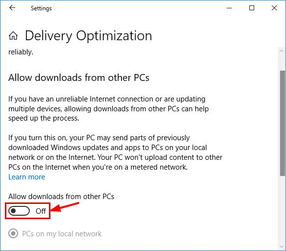Disable Peer to Peer Updates Disable Peer to Peer Updates