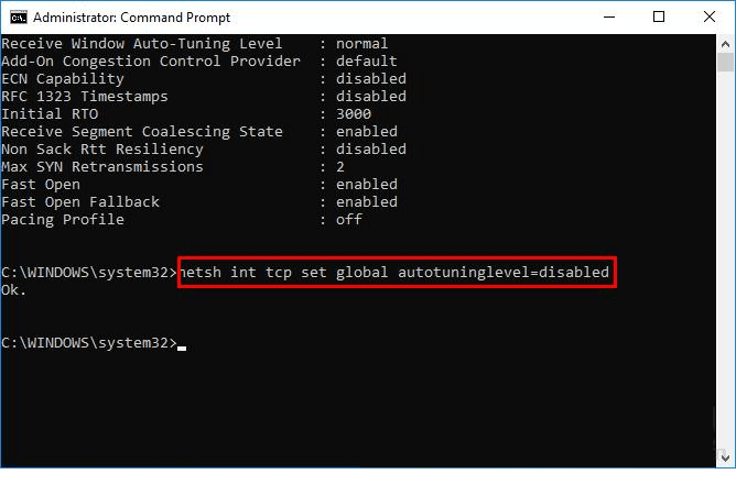 Disable Windows Auto-Tuning Disable Windows Auto-Tuning