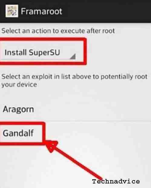 Root steps using framaroot