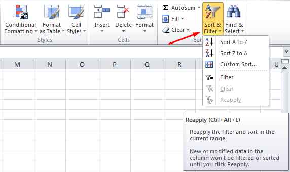 Filtering Data on Table Filtering Data on Table