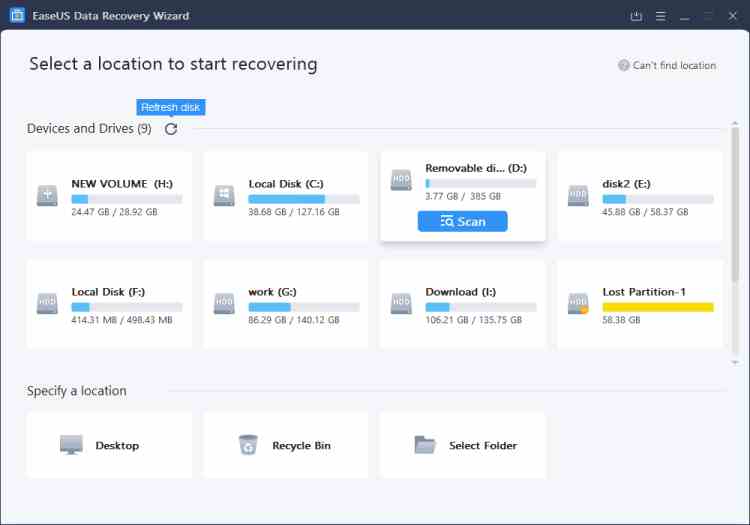 Run the USB Data Recovery Software Run the USB Data Recovery Software