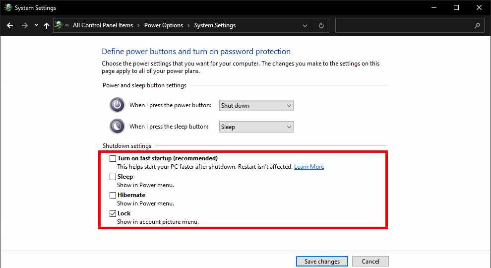 Change Power Settings Change Power Settings