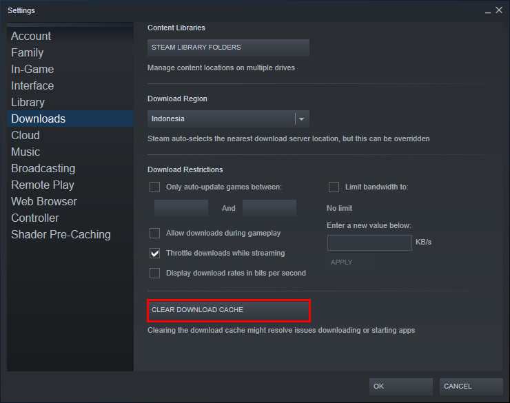 Clear Steam Download Cache Clear Steam Download Cache