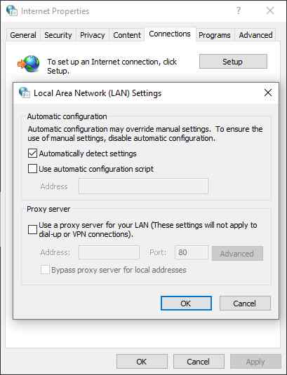 Disable Proxy Server Disable Proxy Server