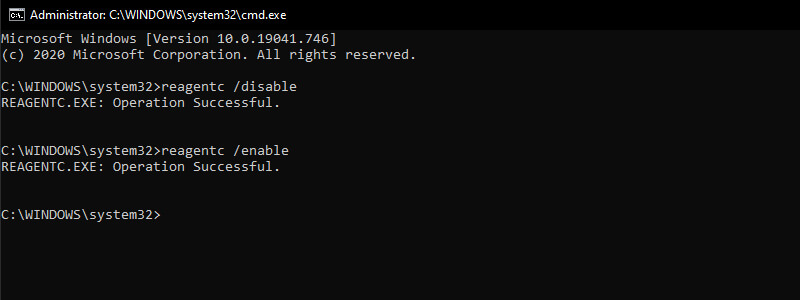 Disable REAgentC.exe Disable REAgentC.exe