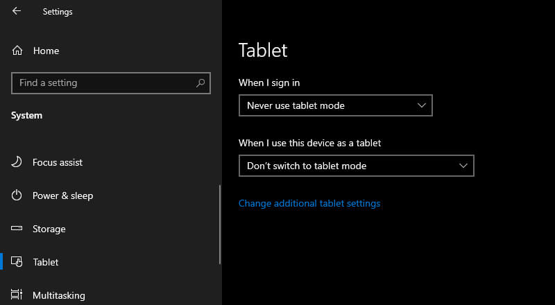 Disable Tablet Mode In Windows Disable Tablet Mode In Windows