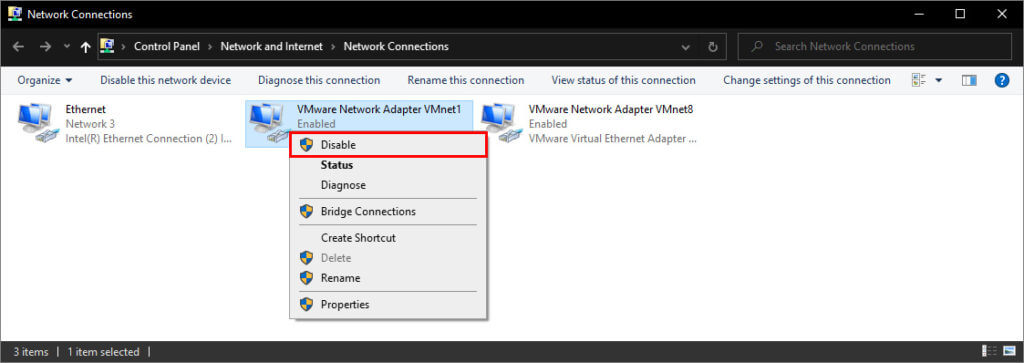 Disable Unused Network Adapters Disable Unused Network Adapters