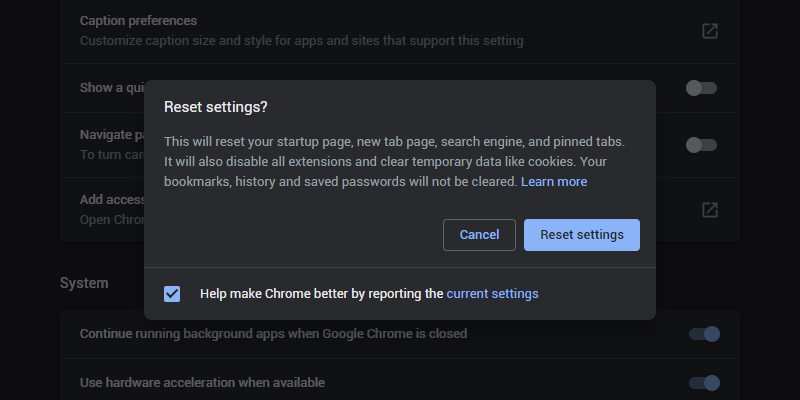 Reset Chrome Or Try Another Browser Reset Chrome Or Try Another Browser