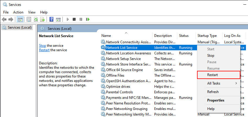 Restart Other Services Restart Other Services