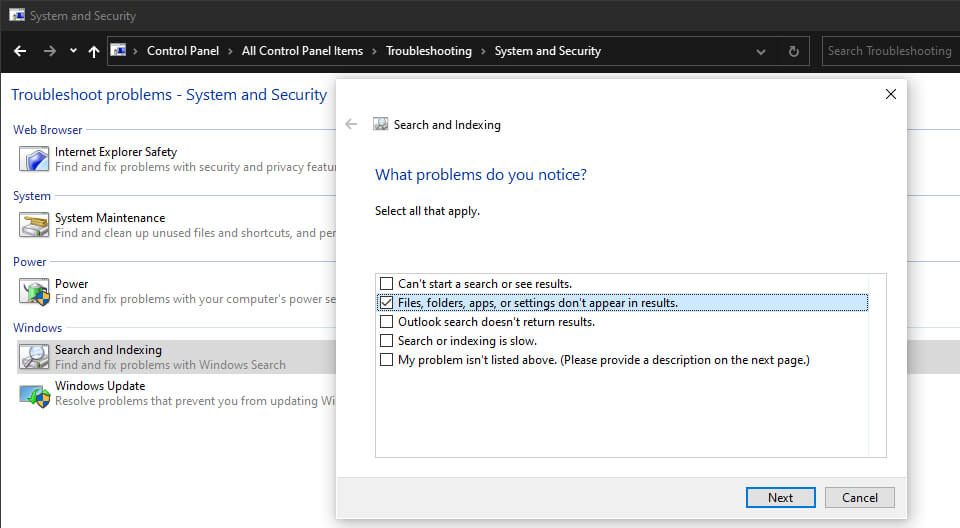 Run Windows Troubleshooter Run Windows Troubleshooter