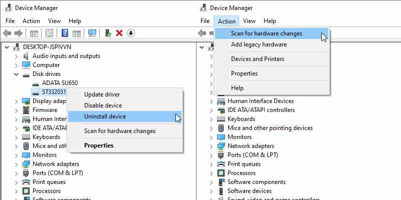Uninstall & Reinstall Disk Drive Uninstall & Reinstall Disk Drive