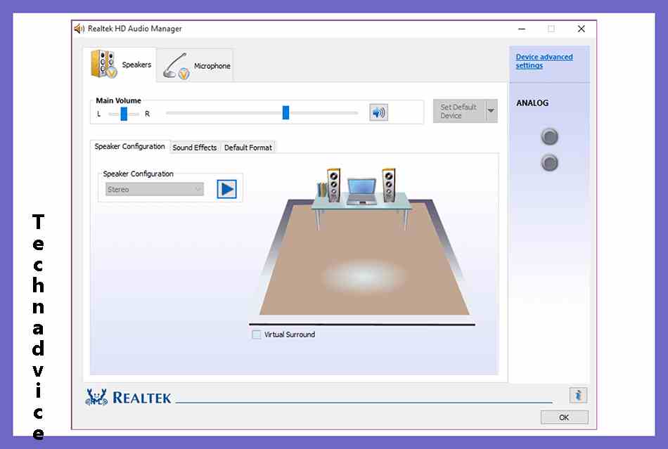 Realtek HD Audio Manager