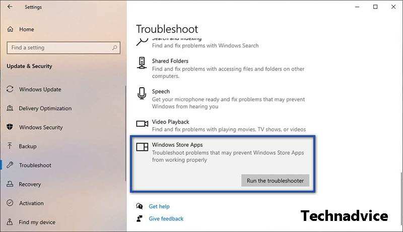 Run Troubleshoot