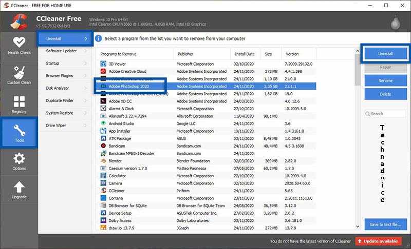 Use CCleaner