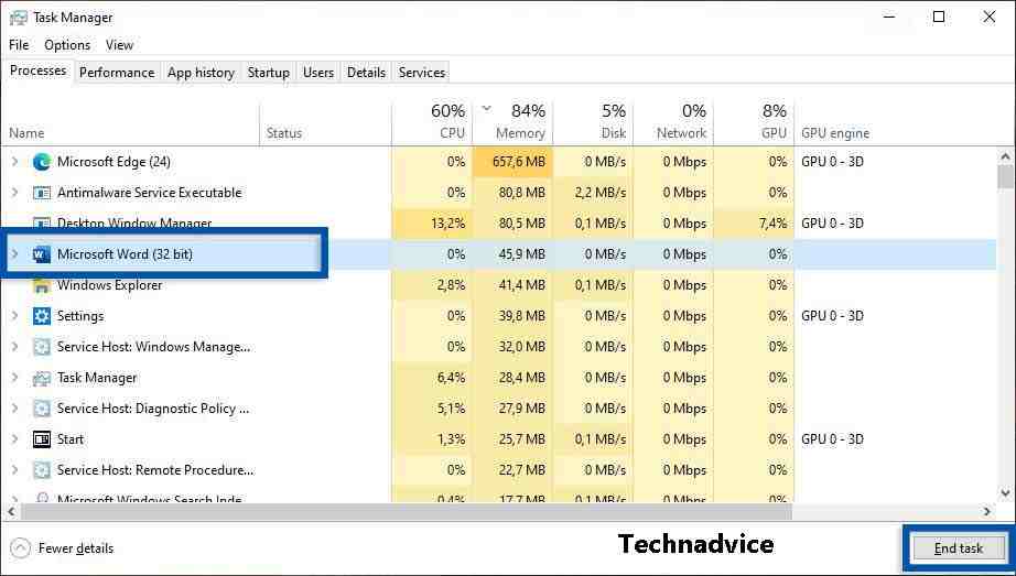 Use Task Manager